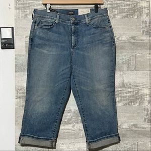 NYDJ Marilyn Crop Cuffed Blue Jeans Lift Tuck 14 Womens Pacific Wash NWT